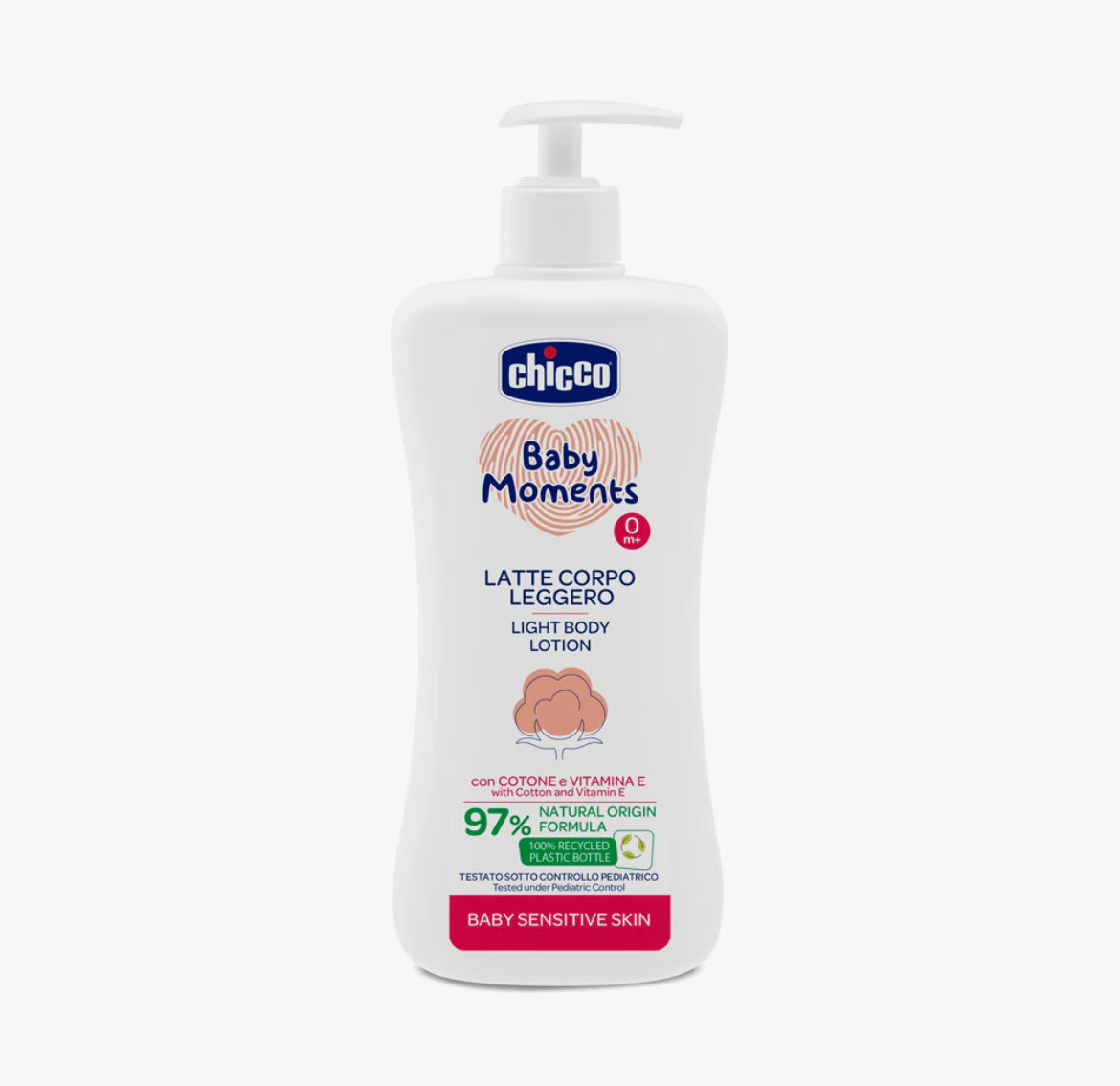 Chicco Baby Moments Sensitive
loção corporal suave 500ml Ref. 10243