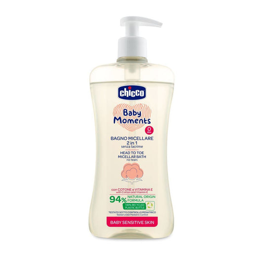 Chicco Shampo e Gel de Banho Micelar - Pele Sensível 500ml | Baby Moments Ref. 10241