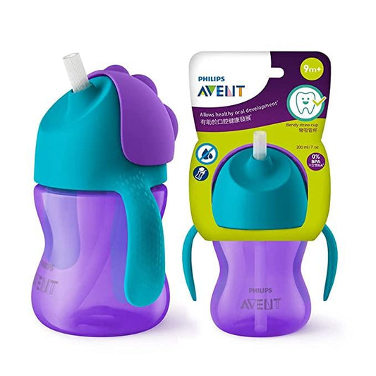 Philips Avent Bendy Straw Cup 9m+ Purple 200ml                     Ref. SCF796/02